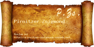 Pirnitzer Zsigmond névjegykártya